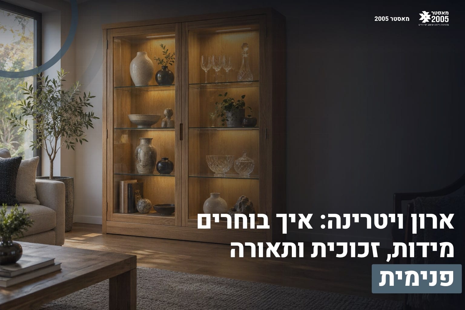 ארון ויטרינה מעץ